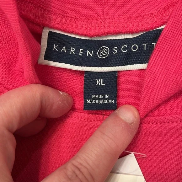 KAREN SCOTT Red Mock-Neck Top/NWT/XL - Picture 2 of 10